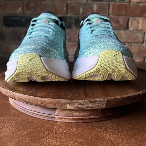 Hoka One One Bondi 9 Max Cushion Pink Green Women's 11 Running Shoes Sneakers - Picture 11 of 16